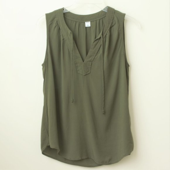 Old Navy Tops - Old Navy Dark Green Sleeveless Tie front, Small